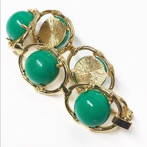 Zinnia green & gold bracelet